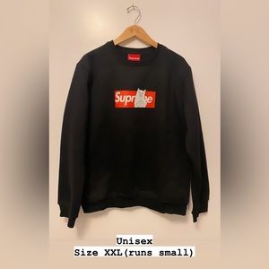 Supreme happy cool Cat logo crewneck.